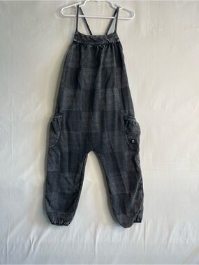 Rags to Raches Dark Gray Plaid Harem One-Piece